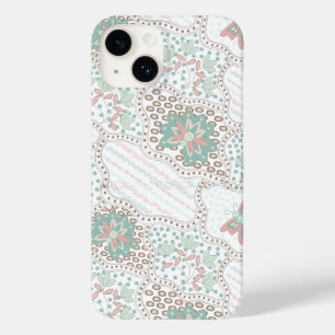 Coque Pour iPhone 14 Motif Floral et Papillon Bohème Vintage