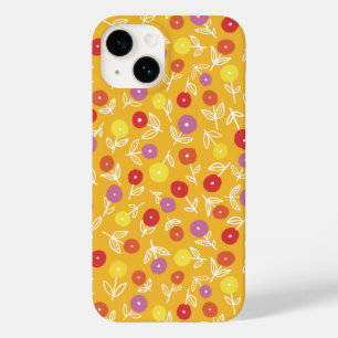 Coque Pour iPhone 14 Motif floral jaune vif