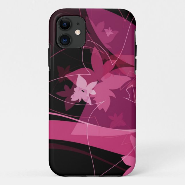 Coques Case-Mate iPhone Motif floral magenta (Dos)