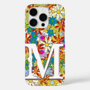 Coques iPhone 16 Pro Motif Floral Monogramme personnalisé Téléphone