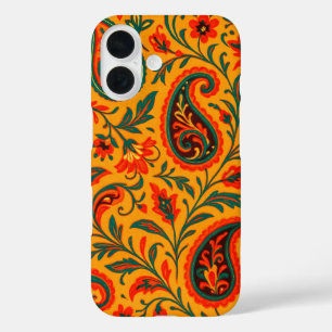 Coque Pour iPhone 16 Motif Floral Paisley Élégant