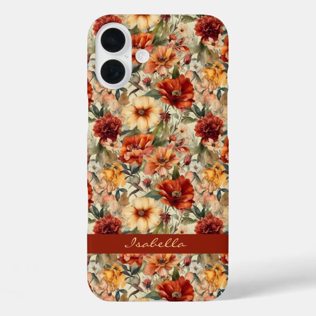 Coques Case-Mate iPhone Motif floral personnalisé chic (Verso)