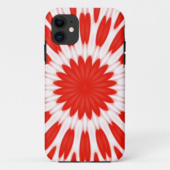 Coques Case-Mate iPhone Motif floral rouge et blanc (Dos)