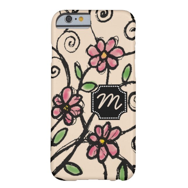 Coques Case-Mate iPhone Motif floral rustique de monogramme fait sur (Dos)