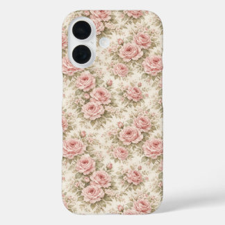 Coque Pour iPhone 16 Motif floral sans couture de rose vintage élégant