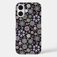 Motif floral sans couture rose violet pastel rétro