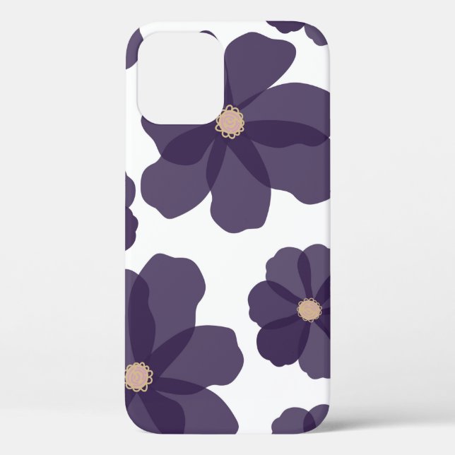 Coques Case-Mate iPhone Motif floral sans soudure avec cos violet dessiné  (Verso)