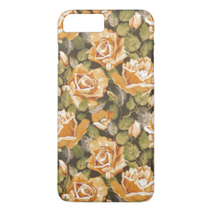 Coque iPhone 8 Plus/7 Plus Motif floral vintage des roses jaunes