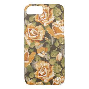 Coque iPhone 7 Motif floral vintage des roses jaunes