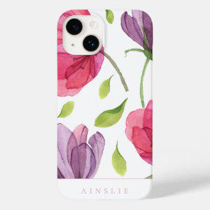 Coque Pour iPhone 14 Motif floral violet agité