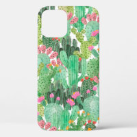 Motif fluide cactus aquarelle