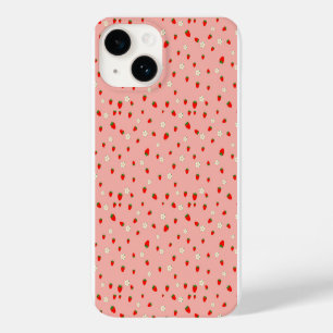 Coque Pour iPhone 14 Motif Fraises et Fleurs