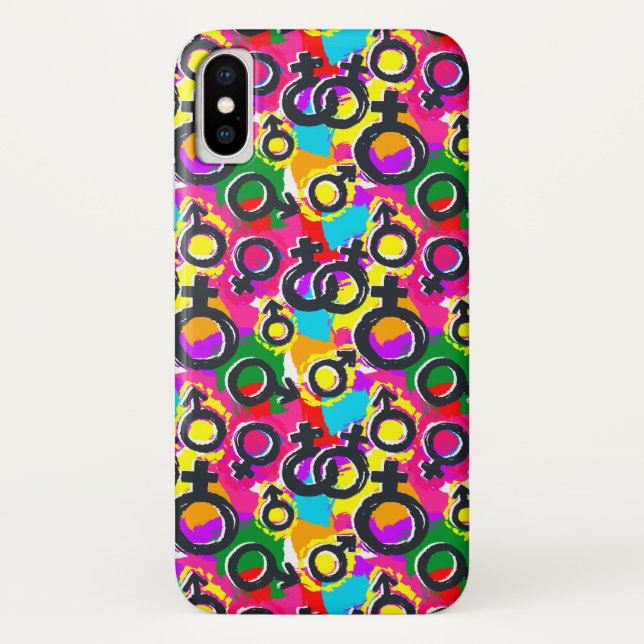 Coques Case-Mate iPhone Motif Gay pride de Neon (Dos)