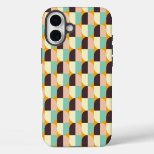 Coques iPhone 16 Plus Motif géométrique avec des demi-cercles qui se che