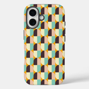 Coque Pour iPhone 16 Motif géométrique avec des demi-cercles qui se che