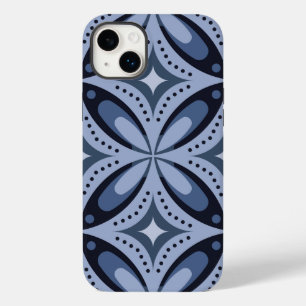Coque Pour iPhone 14 Plus Motif géométrique bleu de style rétro