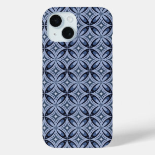 Coque Pour iPhone 15 Motif géométrique bleu de style rétro