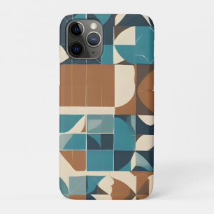 Case-Mate iPhone Case Motif géométrique bleu foncé, sarcelle, marron et 