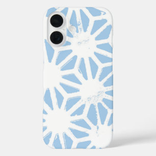 Coque Pour iPhone 16 Motif géométrique bleu pâle