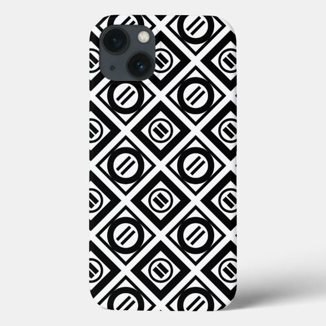 Coques Case-Mate iPhone Motif géométrique de signe d'égalité noir sur le (Verso)