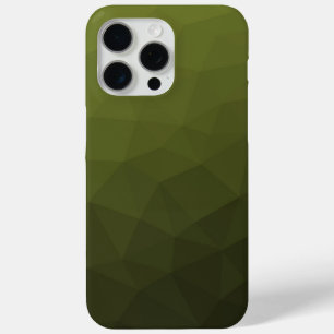 Coque iPhone 15 Pro Max Motif géométrique dégradé vert ombre de l'armée