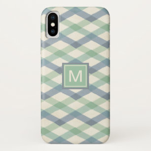 Coques Pour iPhone Motif géométrique en pastel du monogramme  
