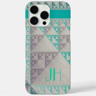 Coques iPhone 16 Pro Max Motif géométrique et monogramme personnalisé