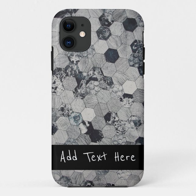 Coques Case-Mate iPhone Motif géométrique gris, blanc et noir (Dos)