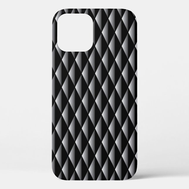 Coques Case-Mate iPhone Motif géométrique moderne en diamant noir (Verso)
