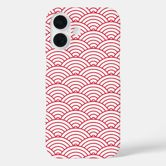 Coques Case-Mate iPhone Motif géométrique moderne rouge japonais vague (Verso)