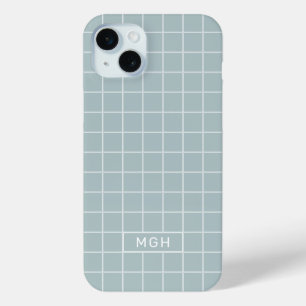 Coque iPhone 15 Mini Motif géométrique monogramme et couleur personnali