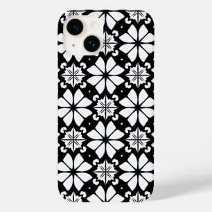 Coque Pour iPhone 14 Motif géométrique noir et blanc