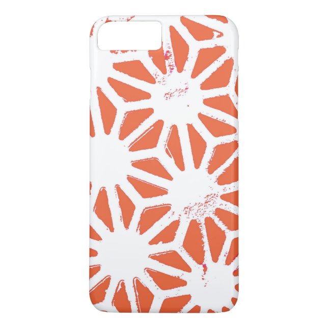 Coques Case-Mate iPhone Motif géométrique orange et blanc (Dos)