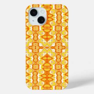 Coque Pour iPhone 15 Motif géométrique orange et jaune