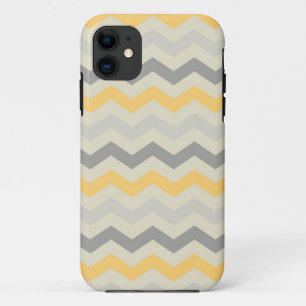 Coques Pour iPhone Motif géométrique rayé de zigzag jaune de chevr