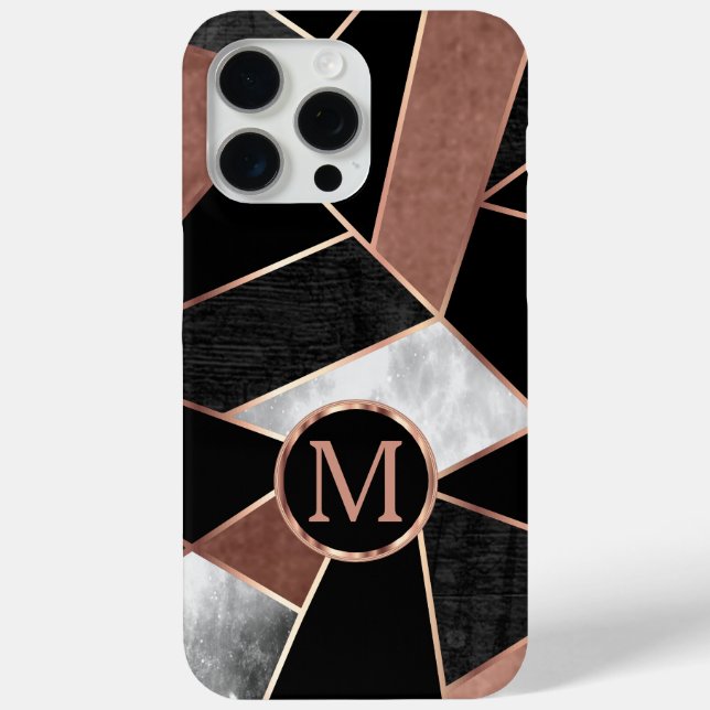 Coques Case-Mate iPhone Motif géométrique rose Gold et Black In (Verso)