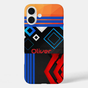 Coques iPhone 16 Plus Motif géométrique tendance rétro moderne du milieu