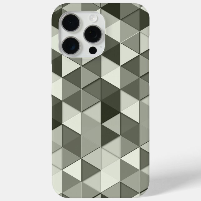 Coques Case-Mate iPhone motif géométrique triangle cool en niveaux de gris (Verso)