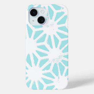 Coque Pour iPhone 15 Motif géométrique turquoise