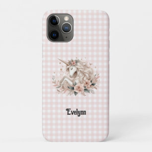 Case-Mate iPhone Case Motif Gingham Pastel Floral Licorne Mignonne