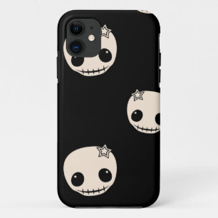Coque iPhone 11 Motif girly de crânes d'emo de crâne de goth