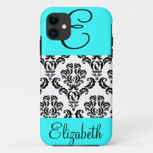 Etui iPhone Case-Mate Motif Girly de damassé avec le monogramme et le