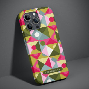 Coque Pour iPhone 14 Motif girly moderne tendance coloré avec nom perso