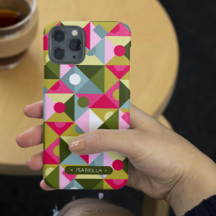 Coque Pour iPhone 14 Pro Motif girly moderne tendance coloré avec nom perso