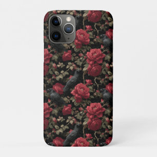 Case-Mate iPhone Case Motif gothique avec roses rouges et corbeaux