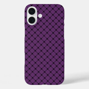 iPhone 16 Plus Case Motif gothique noir et violet