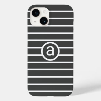 Coque Pour iPhone 14 Motif gris blanc élégant Nom monochrome