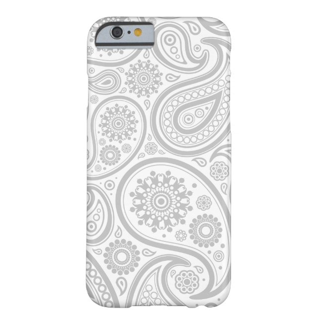 Coques Case-Mate iPhone Motif gris blanc floral Paisley (Dos)