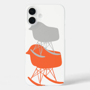 iPhone 16 Plus Case Motif gris du milieu du siècle Silhouette
