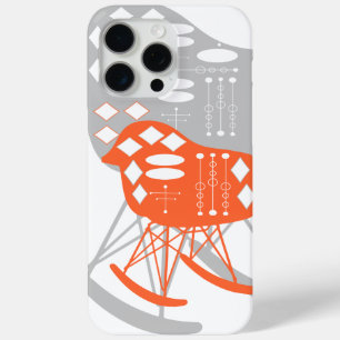 Coque iPhone 15 Pro Max Motif gris du milieu du siècle Silhouette